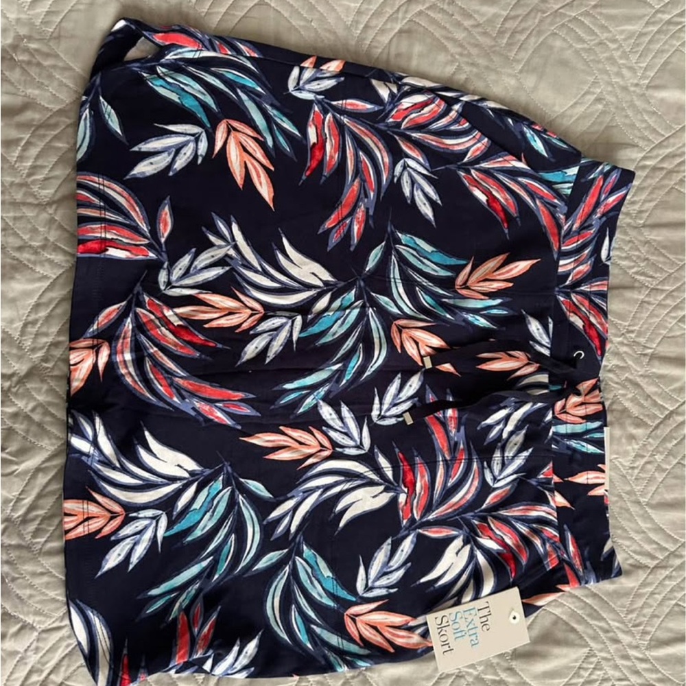 Colorful Leaf Print Skort